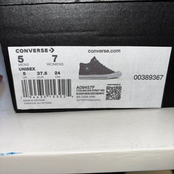 NEW | CONVERSE Malden Chuck Taylor All Star Mid Top Bloodstone  White Women's 7 - Picture 6 of 6